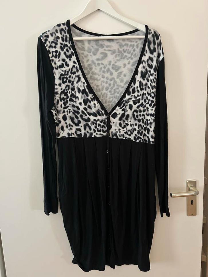 Xl -Zwart Wit Panter Tuniek uit SPANJE- Klokmodel, Kleding | Dames, Jurken, Zo goed als nieuw, Maat 38/40 (M), Zwart, Knielengte
