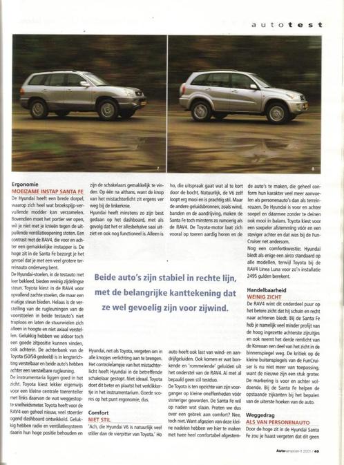 Autokampioen dubbeltest Hyundai Santa Fe en Toyota RAV4, Boeken, Auto's | Folders en Tijdschriften, Gelezen, Toyota, Ophalen of Verzenden