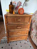 Vintage, retro rotan ladekastje, ladekast, kast, Ophalen, Overige materialen, Minder dan 50 cm, Gebruikt