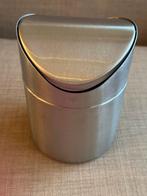 Metalen Afvalemmertje voor maquillage, Huis en Inrichting, Woonaccessoires | Prullenbakken, Ophalen of Verzenden, Rvs
