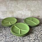 6 Groene Fondue/Gourmat /Barbeque Borden., Huis en Inrichting, Keuken | Servies, Gebruikt, Ophalen of Verzenden, Glas, Overige stijlen