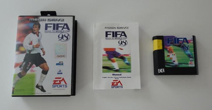 FIFA Road to World Cup 98 compleet voor Sega Mega Drive, Spelcomputers en Games, Games | Sega, Zo goed als nieuw, Mega Drive, Sport