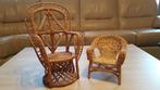Twee rieten poppen stoeltjes €7,50 per stuk, Ophalen, Barbie