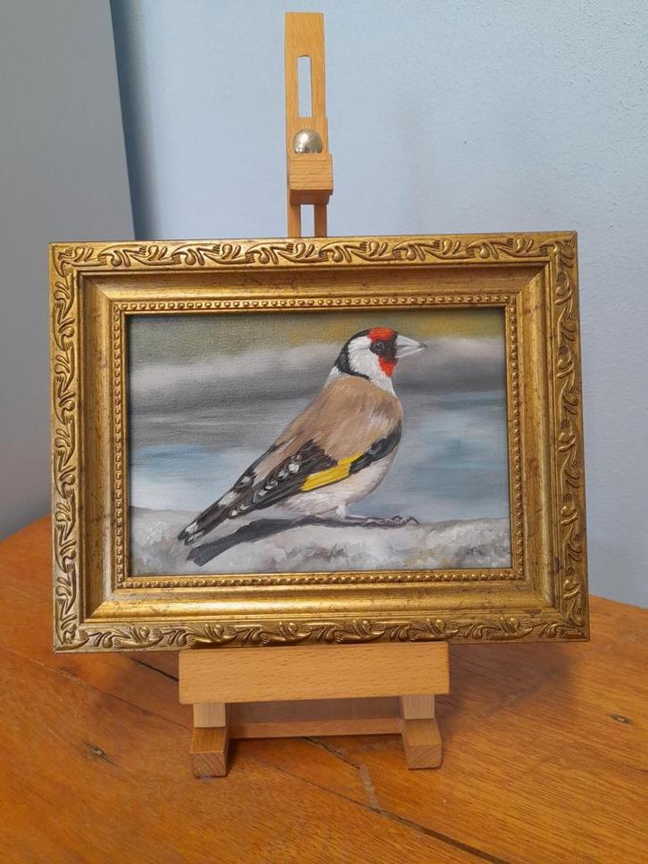 OPRUIMING Schilderij puttertje met lijst -, origineel cadeau, Huis en Inrichting, Woonaccessoires | Schilderijen, Tekeningen en Foto's