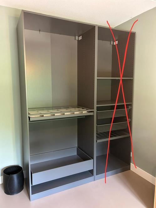 Ikea Pax donkergrijs 100 x 58 x 236 cm, Huis en Inrichting, Kasten | Kledingkasten, Nieuw, 200 cm of meer, 50 tot 100 cm, 50 tot 75 cm