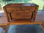 Houten kist handgemaakt met Middeleeuwse accenten 90x38x47, Ophalen, Zo goed als nieuw, Minder dan 50 cm