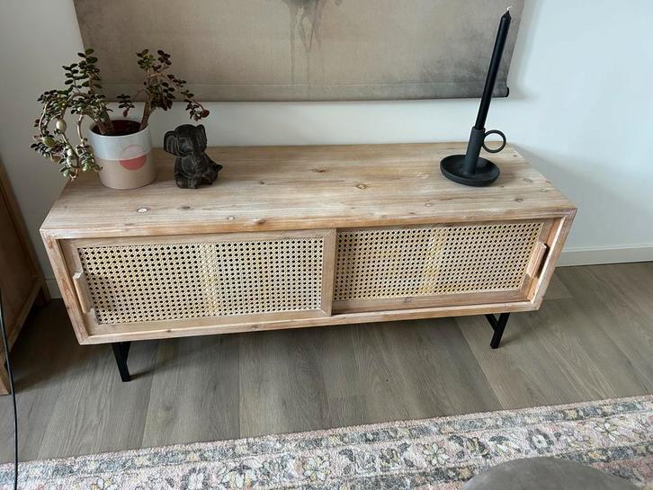 Webbing Sumatra Dressoir - Zo Goed Als Nieuw, Huis en Inrichting, Kasten | Dressoirs, Zo goed als nieuw, 100 tot 150 cm, 25 tot 50 cm