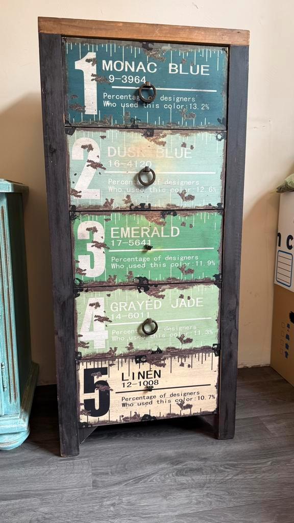 Stoere ladekast - 5 laden, Huis en Inrichting, Kasten | Ladekasten, Zo goed als nieuw, Minder dan 100 cm, Minder dan 50 cm, 25 tot 50 cm