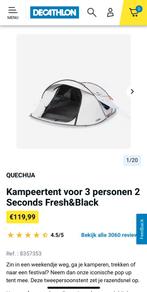 Quechua tent voor 3 personen 2 Seconds Fresh&Black, Caravans en Kamperen, Zo goed als nieuw