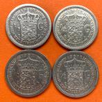 Nederland 1/2 Guldens 1910 1912 1913 & 1919 Wilhelmina zilve, Ophalen of Verzenden, Koningin Wilhelmina, ½ gulden, Zilver