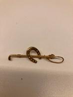 Vergulde speld hoefijzer- zweep broche, Verzenden, Zo goed als nieuw, Goud, Overige materialen