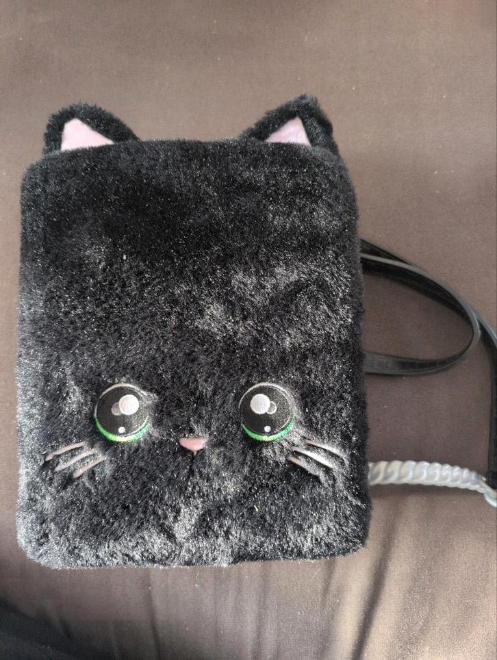 Schattig zwart kat handtasje, Sieraden, Tassen en Uiterlijk, Tassen | Damestassen, Zo goed als nieuw, Handtas, Zwart, Ophalen of Verzenden