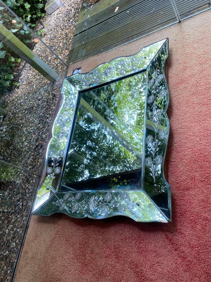 Art deco spiegel zeer zeldzaam en uniek exemplaar!!, Antiek en Kunst, Antiek | Spiegels, Minder dan 100 cm, Rechthoekig, Ophalen of Verzenden