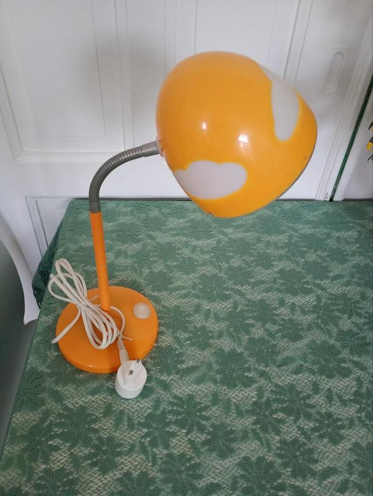 Vintage IKEA Sköjig Lamp - Oranje Wolken Design, Huis en Inrichting, Lampen | Tafellampen, Gebruikt, Minder dan 50 cm, Kunststof