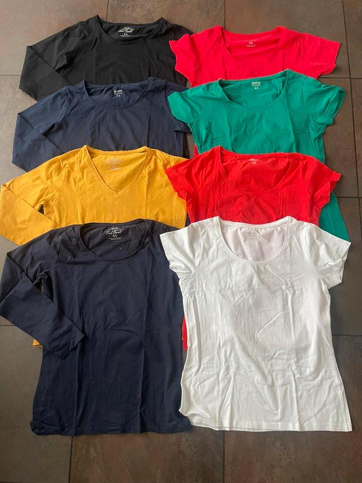 Pakket met 8 basis shirtjes dames, Kleding | Dames, Dames-kledingpakketten, Zo goed als nieuw, Maat 42/44 (L), Ophalen of Verzenden