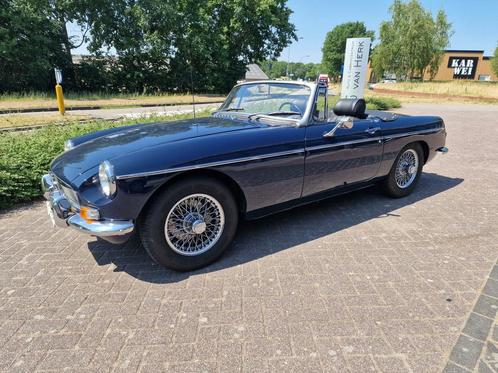 MG B 1.8 Roadster LEDER/OVERDRIVE/CHROOM SPAAKWIELEN/izgst., Auto's, Oldtimers, Bedrijf, Te koop, Lederen bekleding, Open dak