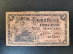 Belgisch Congo pick 3B 1914 sterk gebruikt, Postzegels en Munten, Los biljet, Ophalen of Verzenden, Overige landen