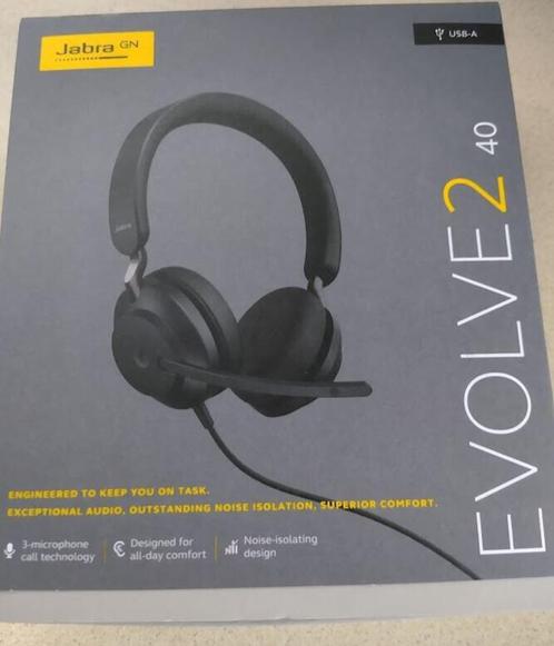 Jabra Evolve2 40 USB A, Computers en Software, Headsets, Nieuw, On-ear, Bedraad, Ophalen of Verzenden