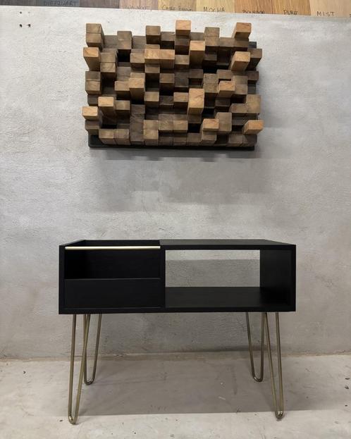 OUTLET - Zwart eiken met goud vinyl meubel - voor LP's, Huis en Inrichting, Kasten | Overige, Nieuw, Ophalen of Verzenden
