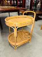 Rotan bijzettafel barmeubel serveer tafel, Antiek en Kunst, Ophalen