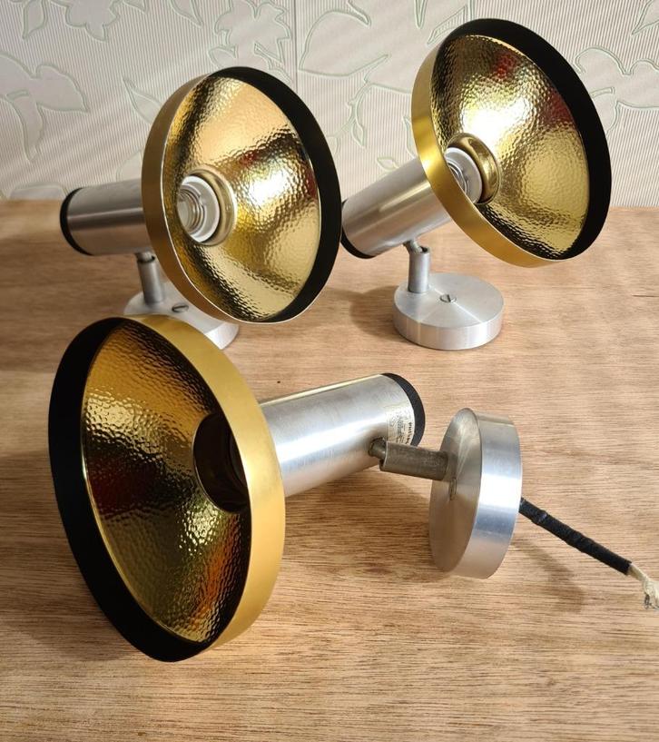 te koop: set 3 Philips spotjes, retro vintage jaren 70, Huis en Inrichting, Lampen | Spots, Gebruikt, Plafondspot of Wandspot