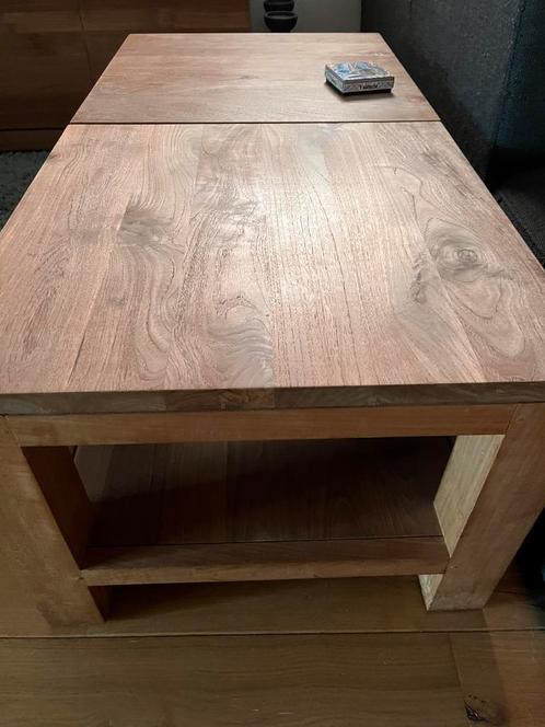Teaken salontafel 2 stuks, Huis en Inrichting, Tafels | Salontafels, Zo goed als nieuw, Minder dan 50 cm, 50 tot 100 cm, 50 tot 100 cm