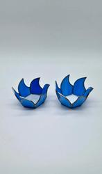 Lotus Waxinelichthouders - Glas-in-lood - Set van 2, Huis en Inrichting, Woonaccessoires | Kandelaars en Kaarsen, Overige materialen