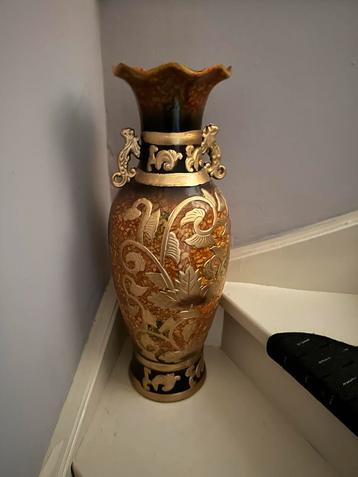 Antieke Vaas met Gouden Versieringen - Prachtig Decoratief S beschikbaar voor biedingen
