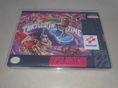 TMNT IV Turtles in Time SNES Game Case, Spelcomputers en Games, Games | Nintendo Super NES, Zo goed als nieuw, Verzenden