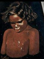 Martinus Fluwelen Schilderij 'HUILENDE JONGEN' 30-23 cm, Minder dan 50 cm, Overige typen, Ophalen of Verzenden, Zo goed als nieuw