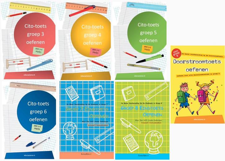 Schooltoetsen oefenen (begrijpend lezen, rekenen en spelling, Boeken, Schoolboeken, Nieuw, Verzenden