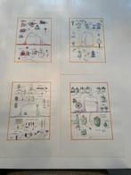 Alessi Philips productschetsen 4 stuks, 1993, goede staat, 1980 tot heden, Ophalen of Verzenden, Zo goed als nieuw, Prent