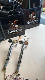 2 biertaps en 2 reclame borden verlichting, Verzamelen, Biermerken, Ophalen, Gebruikt, Reclamebord, Plaat of Schild, Hertog Jan