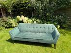 Groen fluwelen / velours bank 3 persoons, Ophalen, Gebruikt, Driepersoons, 75 tot 100 cm
