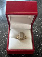 14kt gouden ring met 52 diamanten, Ophalen of Verzenden, Goud
