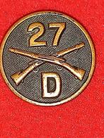 WO1 WOI WW1 WWI : US WW1 Collar-disc 27th IR / D-Co, Ophalen, Landmacht, Overige gebieden, Embleem of Badge