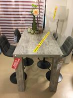 Bartafel met 4 bijpassende krukken, Huis en Inrichting, Tafels | Eettafels, Ophalen, 100 tot 150 cm, 50 tot 100 cm, Zo goed als nieuw