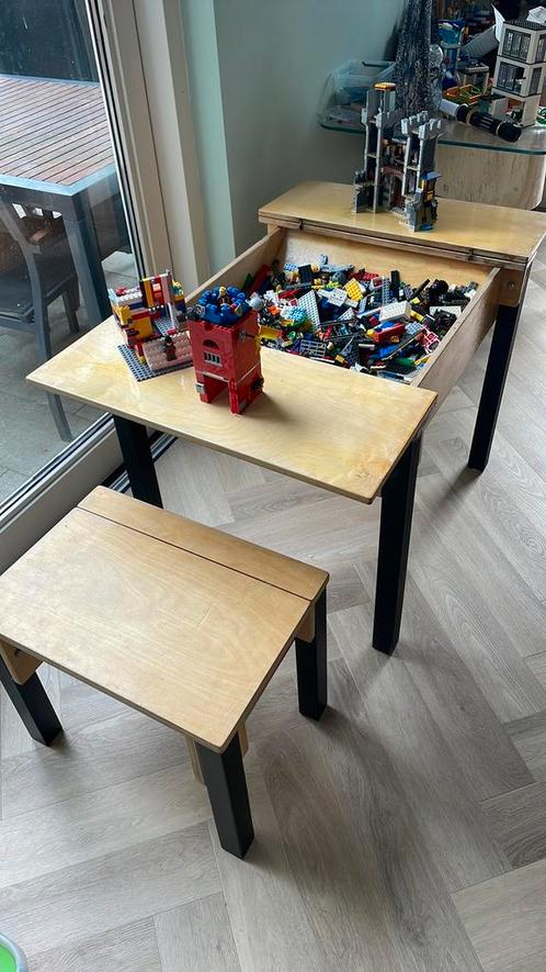 Junktrunk • Lego tafel • Incl krukje met opbergvak, Kinderen en Baby's, Speelgoed | Speeltafels, Gebruikt, Ophalen