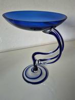 Vintage Jozefina Krosno Cobalt schaal, Antiek en Kunst, Antiek | Glas en Kristal, Verzenden