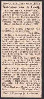 Looij Antonius 1849 Oerle 1938, Ophalen of Verzenden, Bidprentje