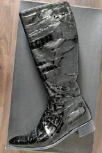 Nalini laarzen zwart soepel leren croco maat 39,5, Nalini, Hoge laarzen, Zwart, Ophalen of Verzenden