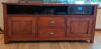 Teakhouten koloniaal TV meubel met apothekers handgrepen, Ophalen, Gebruikt, 100 tot 150 cm, Koloniaal