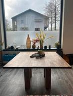 Zelfgemaakte eettafel - uniek stuk!, Ophalen, Gebruikt, 100 tot 150 cm, Vijf personen of meer