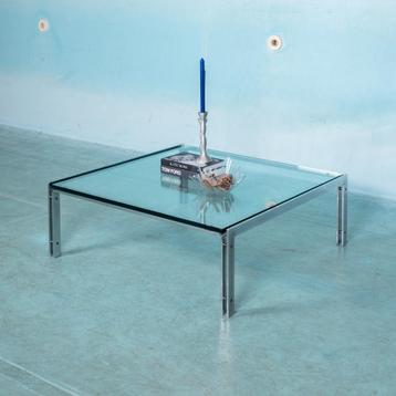 Minimalist glazen salontafel Metaform, Midmod coffeetable beschikbaar voor biedingen