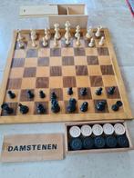 Schaak- en Damspel met Houten Stukken, Hobby en Vrije tijd, Gezelschapsspellen | Bordspellen, Een of twee spelers, Ophalen of Verzenden