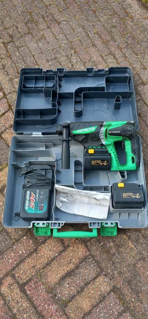 Hitachi DH 24DVA accu boorhamer, Doe-het-zelf en Verbouw, Gereedschap | Boormachines, Zo goed als nieuw, Boor- en/of Breekhamer