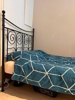 IKEA NORESUND bedframe + lattenbodem 140x200, Ophalen, Gebruikt, Zwart, Tweepersoons