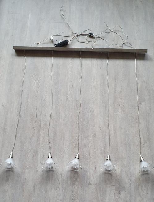 Hanglamp Masterlight Caterina 5x20W halogeen, Huis en Inrichting, Lampen | Hanglampen, Zo goed als nieuw, 50 tot 75 cm, Glas, Metaal