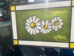 Mooi vintage gedetailleerd glas in lood raamhanger bloemen, Antiek en Kunst, Antiek | Glas en Kristal, Ophalen of Verzenden