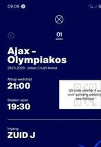 Ajax-Olympiakos, Tickets en Kaartjes, Sport | Voetbal, Losse kaart, Eén persoon, Europa of Champions League